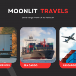 banner with trailers , freighter and airplane.